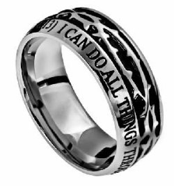 103111441387 Crown Of Thorns Christ My Strength (Size 8 Ring)