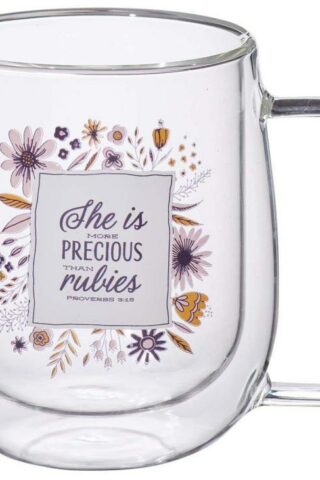 1220000137448 She Is More Precious Than Rubies Double Walled Glass Proverbs 31:15