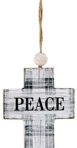 195002087453 Peace Plaid With Jute Hanger