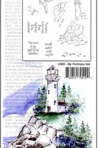 750810795190 AI Bible Journaling My Fortress Watercolor Stamp Set
