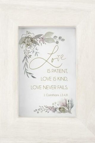 886083729225 Love Is Patient Framed Tabletop Verses