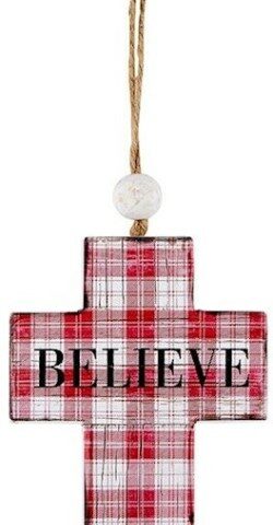 195002087491 Believe Plaid With Jute Hanger