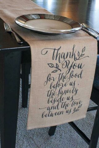 608200022930 Thank You For The Food Jute Table Runnner