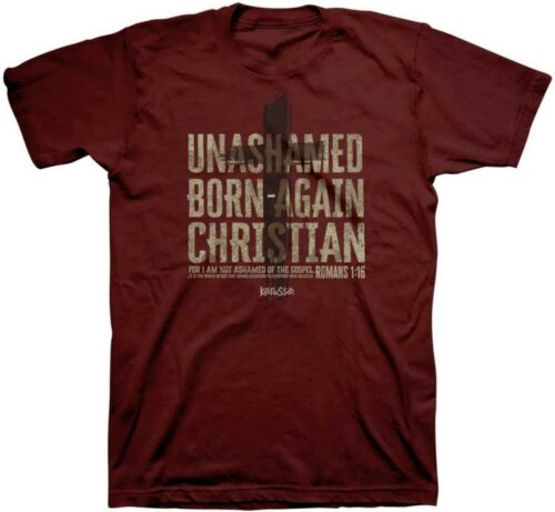 612978595565 Kerusso Unashamed Born Again Christian (Small T-Shirt)