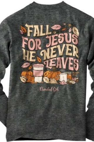 612978636039 Cherished Girl Fall For Jesus Long Sleeve (Medium T-Shirt)