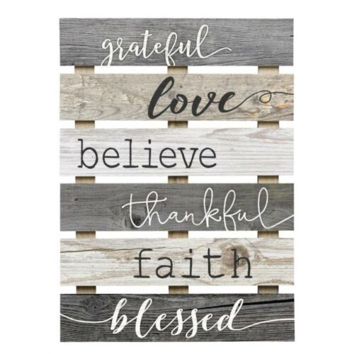 656200275375 Grateful Love Believe Skid Sign (Plaque)