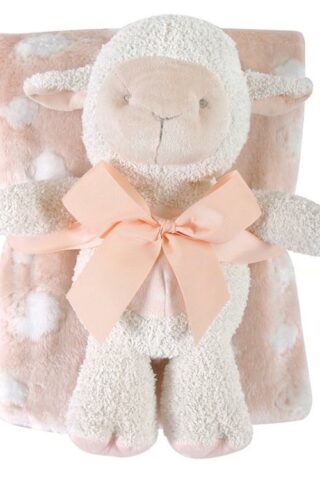 737505120802 Lamb Blanket Toy Set Girl