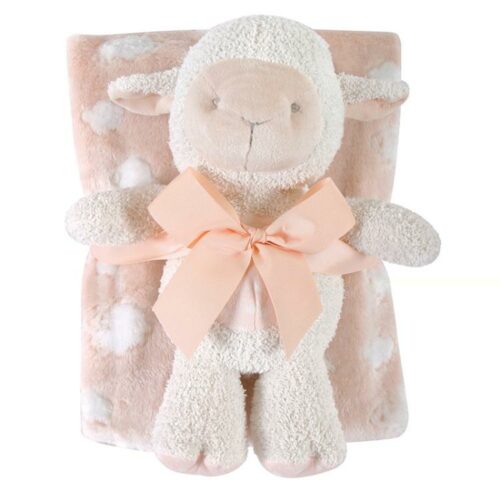 737505120802 Lamb Blanket Toy Set Girl