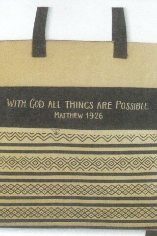 886083576775 Matthew 19:26 Inspirational Handbag