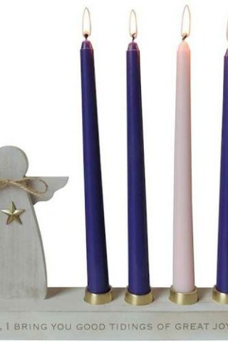 785525312950 Advent Angel Candle Holder With Candles Luke 2:10