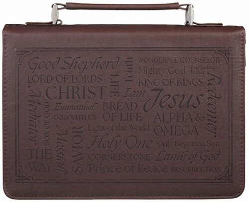 1220000327276 Classic Premium Vegan Leather Inspirational Bible Cover for Men & Women: Names o