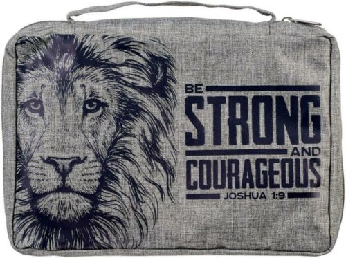 1220000320505 Value Poly-canvas Bible Cover for Men & Women: Strong & Courageous Bold Lion - J