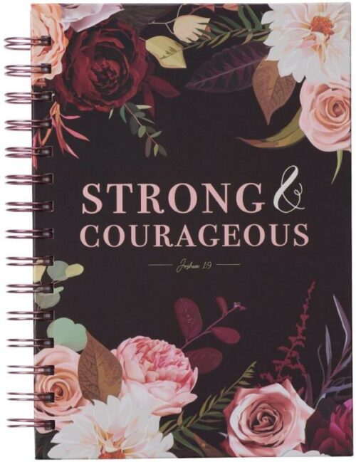 9781642729351 Journal w/Scripture Strong And Courageous Joshua 1:9 Bible Verse Rose Floral 192