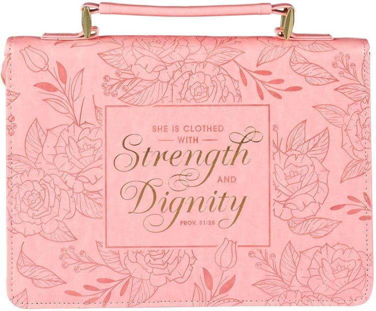 1220000322707 Premium Vegan Leather Fashion Floral Bible Cover for Women: Strength & Dignity -