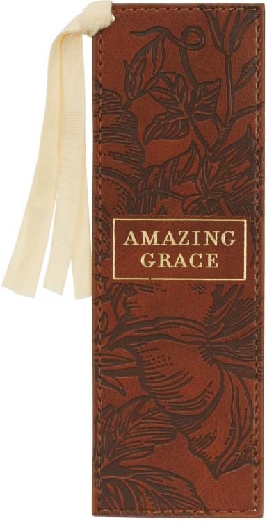 1220000322738 Premium Vegan Leather Bookmark for Women: Amazing Grace - Inspirational