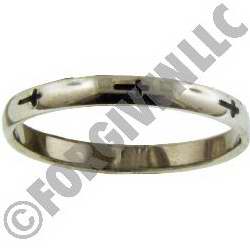651263024649 Crosses Thin Band (Size 8 Ring)