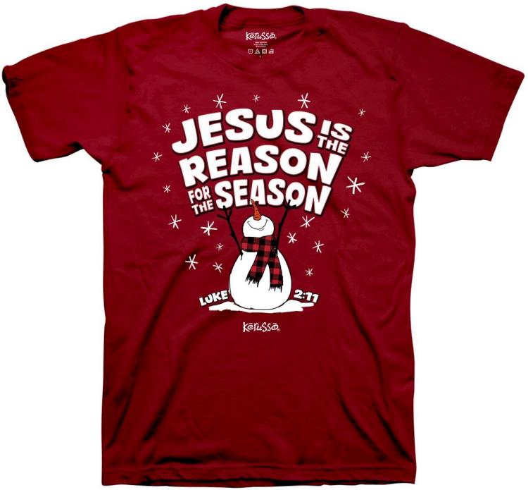 612978655900 Kerusso Jesus Is The Reason Snowman (Medium T-Shirt)