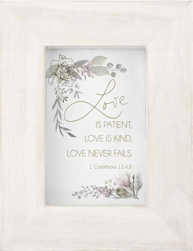 886083729225 Love Is Patient Framed Tabletop Verses