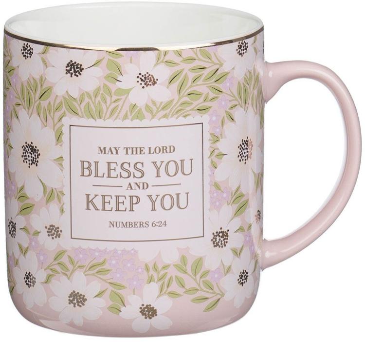 1220000722149 Inspirational Scripture Ceramic Coffee & Tea Mug for Women: Lord Bless You & Kee