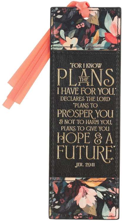 1220000326033 Premium Inspirational Scripture Vegan Leather Women's Bookmark: I Know the Plans