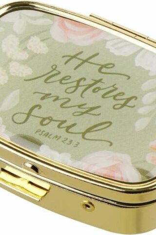 1220000721289 Portable Pill Box Container Organizer for Women & Men: He Restores My Soul Inspi