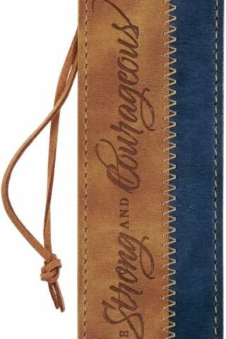 1220000324169 Premium Vegan Leather Scripture Bookmark for Men & Women: Strong & Courageous In