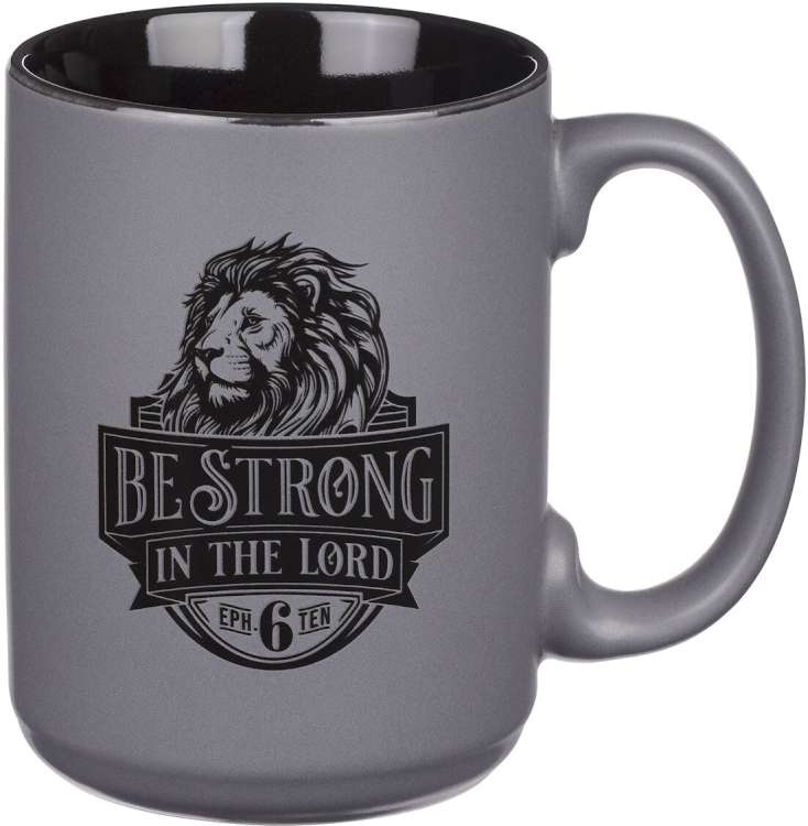 1220000325821 Large Ceramic Coffee & Tea Mug for Men & Women: Be Strong Bible Verse